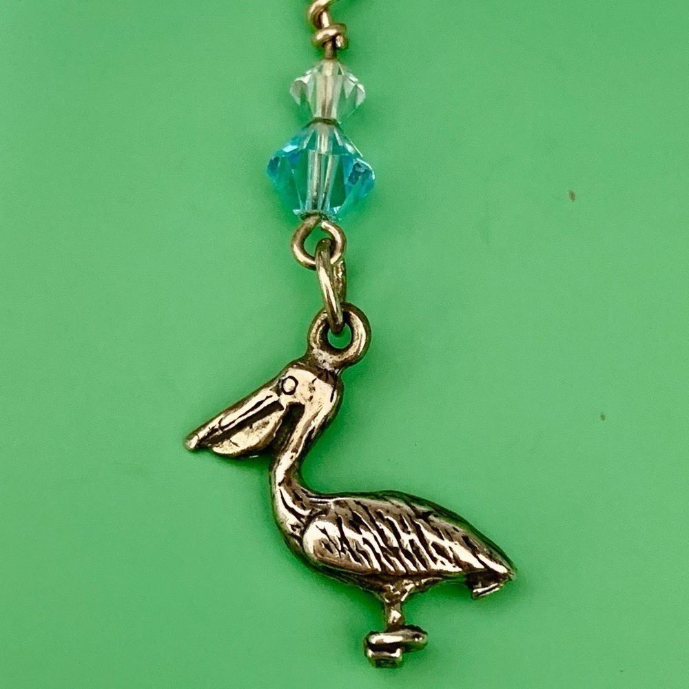 Pelican Austria Crystal with Box Chain Sterling Silver #wildlife